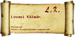 Lovasi Kálmán névjegykártya